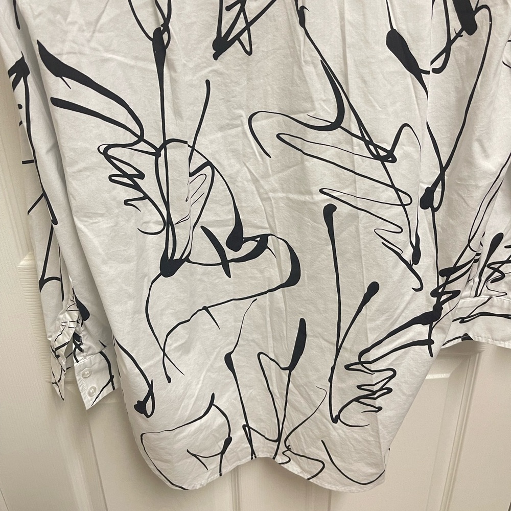 Finley White and Black Pattern Button down - Picture 10 of 11